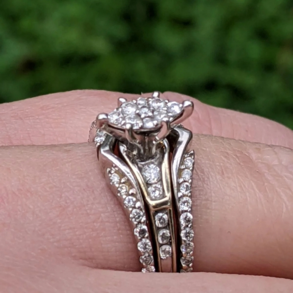 14k Diamond wedding ring+enhancer